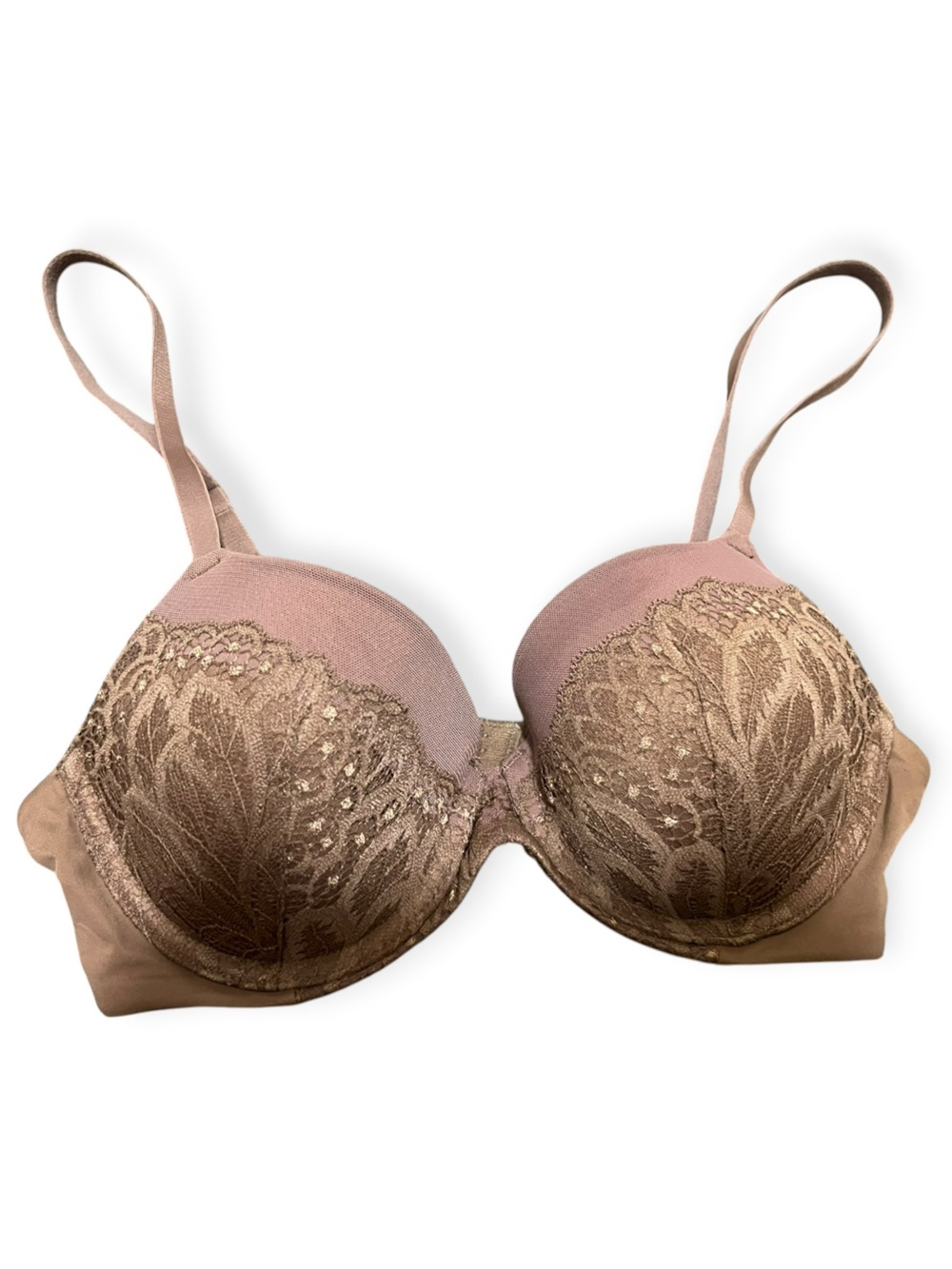 Auden The Icon Bra 32B Nude Gold Lace